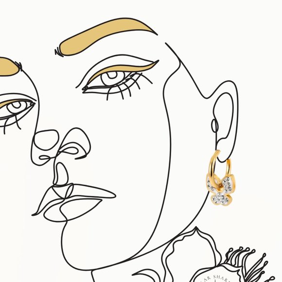 Stainless Steel Butterfly Earrings - Picture 2 of 2